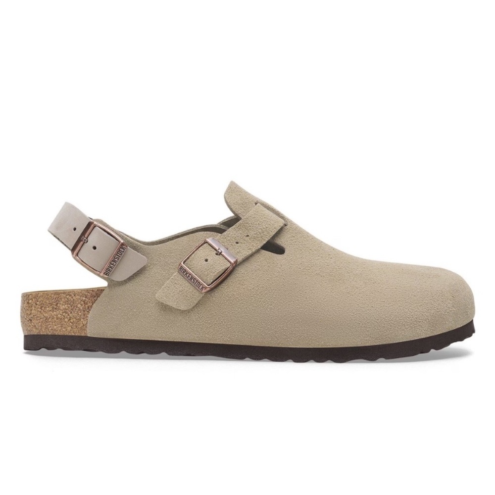 Birkenstock Tokio Clogs Suede Leather Taupe